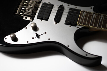 Black and white electric guitar 