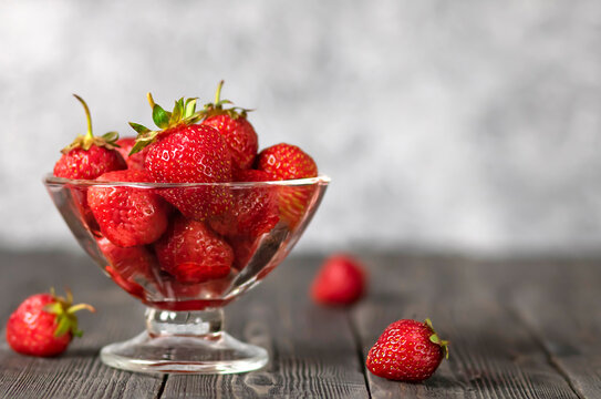 Strawberries In Glass Bowl