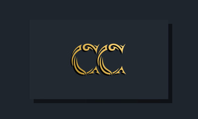 Luxury initial letters CC logo design. It will be use for Restaurant, Royalty, Boutique, Hotel, Heraldic, Jewelry, Fashion and other vector illustration