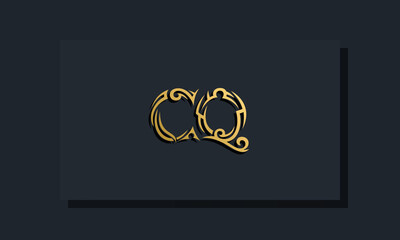 Luxury initial letters CQ logo design. It will be use for Restaurant, Royalty, Boutique, Hotel, Heraldic, Jewelry, Fashion and other vector illustration