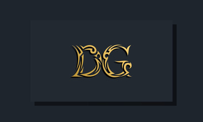 Luxury initial letters DG logo design. It will be use for Restaurant, Royalty, Boutique, Hotel, Heraldic, Jewelry, Fashion and other vector illustration