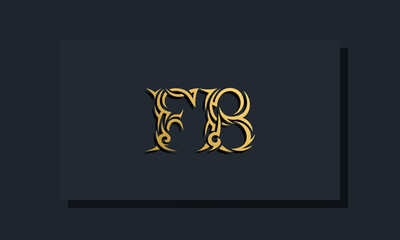 Luxury initial letters FB logo design. It will be use for Restaurant, Royalty, Boutique, Hotel, Heraldic, Jewelry, Fashion and other vector illustration