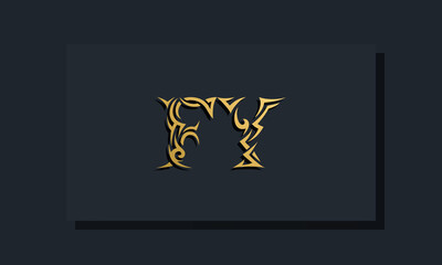 Luxury initial letters FY logo design. It will be use for Restaurant, Royalty, Boutique, Hotel, Heraldic, Jewelry, Fashion and other vector illustration