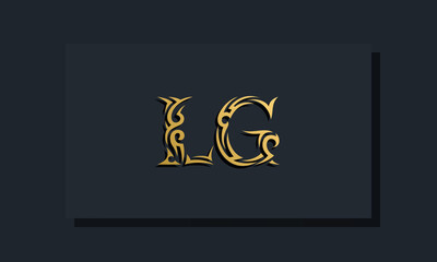 Luxury initial letters LG logo design. It will be use for Restaurant, Royalty, Boutique, Hotel, Heraldic, Jewelry, Fashion and other vector illustration