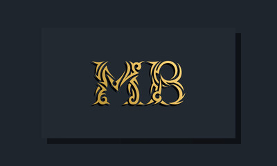 Luxury initial letters MB logo design. It will be use for Restaurant, Royalty, Boutique, Hotel, Heraldic, Jewelry, Fashion and other vector illustration