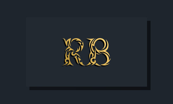 Luxury initial letters RB logo design. It will be use for Restaurant, Royalty, Boutique, Hotel, Heraldic, Jewelry, Fashion and other vector illustration