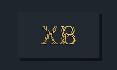 Luxury initial letters XB logo design. It will be use for Restaurant, Royalty, Boutique, Hotel, Heraldic, Jewelry, Fashion and other vector illustration