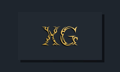 Luxury initial letters XG logo design. It will be use for Restaurant, Royalty, Boutique, Hotel, Heraldic, Jewelry, Fashion and other vector illustration