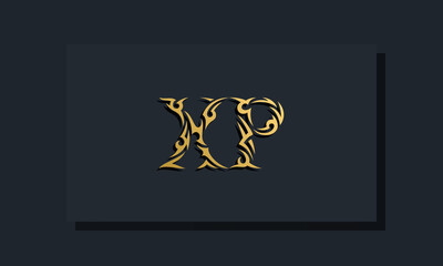 Luxury initial letters XP logo design. It will be use for Restaurant, Royalty, Boutique, Hotel, Heraldic, Jewelry, Fashion and other vector illustration