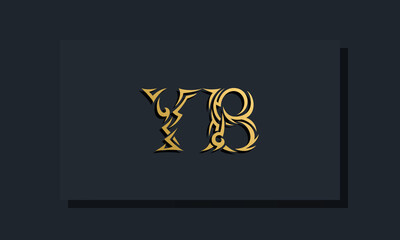 Luxury initial letters YB logo design. It will be use for Restaurant, Royalty, Boutique, Hotel, Heraldic, Jewelry, Fashion and other vector illustration