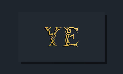 Luxury initial letters YE logo design. It will be use for Restaurant, Royalty, Boutique, Hotel, Heraldic, Jewelry, Fashion and other vector illustration