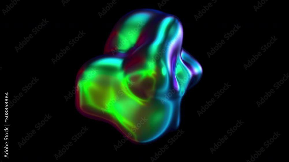 Poster colorful metaballs. computer generated 3d render