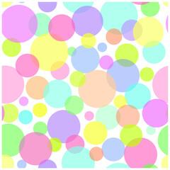 Abstract pattern seamless design. Mixed colors transparent circles vector illustration.