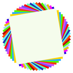 Fototapeta premium Colorful frame vector. Note paper with pop art colors.