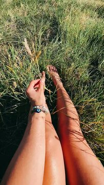 Person Sitting IN a Field, Summer Day, Holding A Plant, Fields, Sunsets