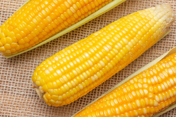 Brazilian party corn on a straw background