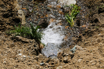 fast and clear flowing source of potable water,