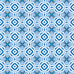 Ethnic hand painted pattern. Blue classy boho