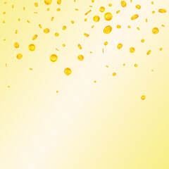 European Union Euro coins falling. Exceptional scattered EUR coins. Europe money. Authentic jackpot, wealth or success concept. Vector illustration.