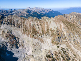 Aerial view of Pirin Mountain near Polezhan Peak, Bulgaria