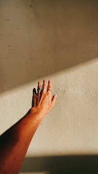  Hand on a walll, Pulling Back, Hand, Arm