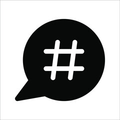 Abstract geometric grid or hashtag shapes in doodle style for contemporary trendy design, isolated black silhouette, vector illustration, on white background.