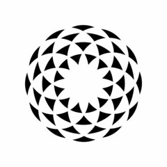 Digital flower Minimal abstract symbol Geometric shape Circular Fractal Design Vector illustration