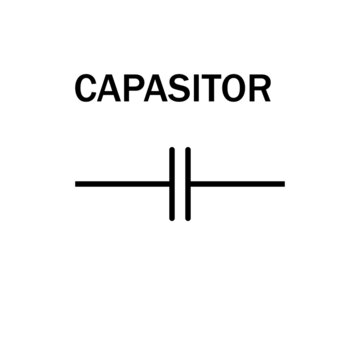 capasitor symbol logo vector electronic part