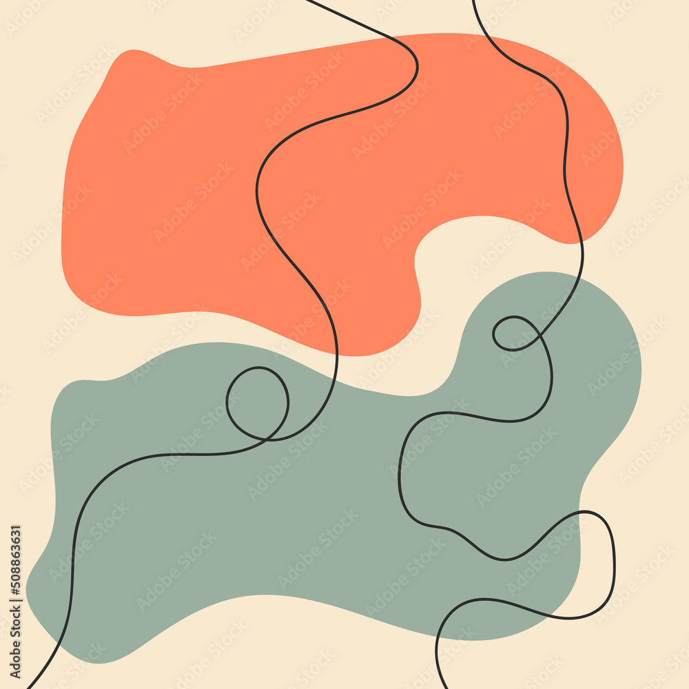 Wall mural abstract creative backgrounds in minimal trendy style with copy space for text.