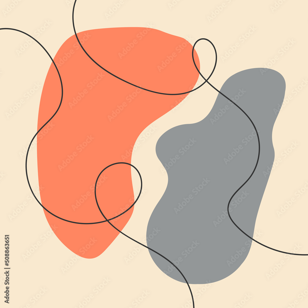 Wall mural abstract creative backgrounds in minimal trendy style with copy space for text.