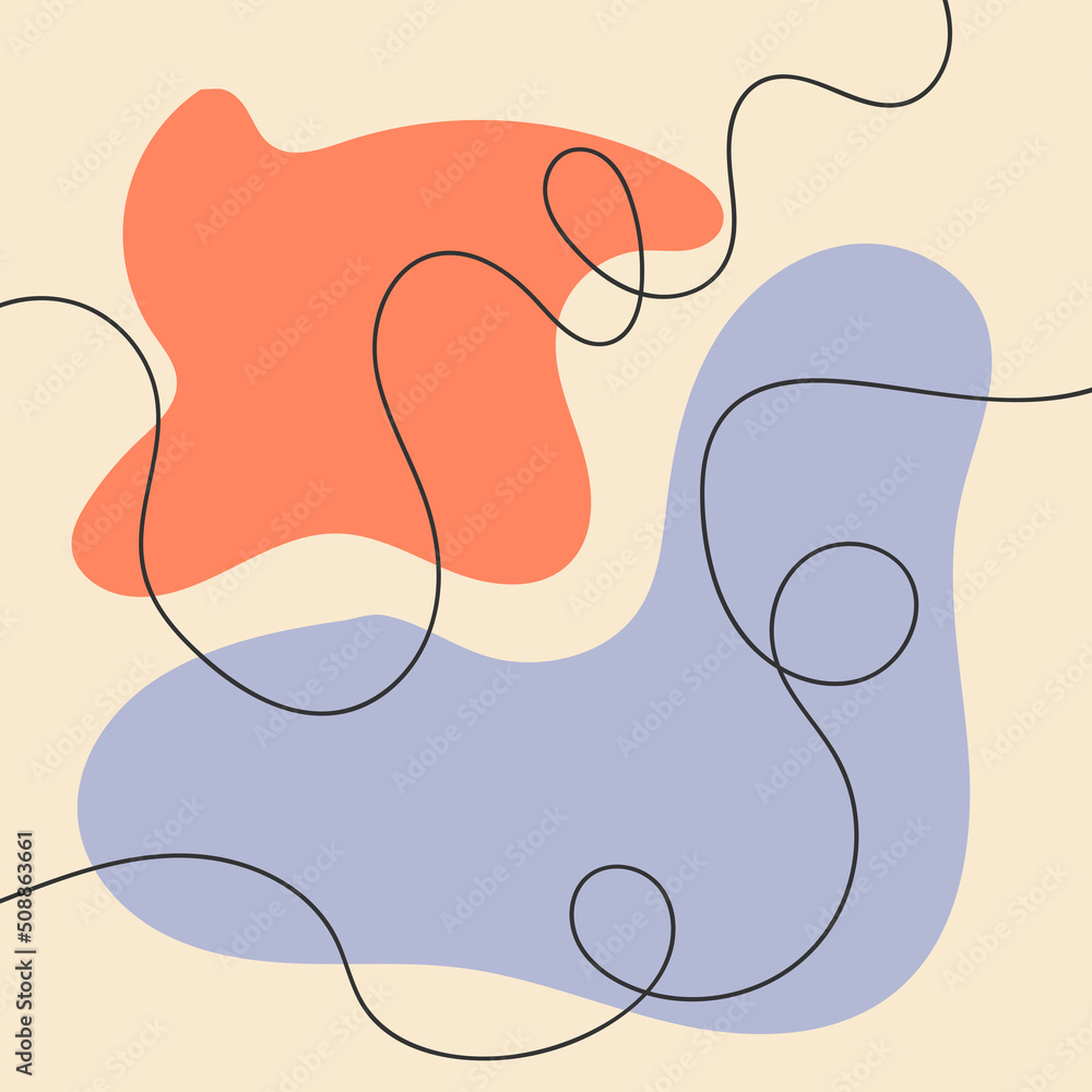 Wall mural abstract creative backgrounds in minimal trendy style with copy space for text.