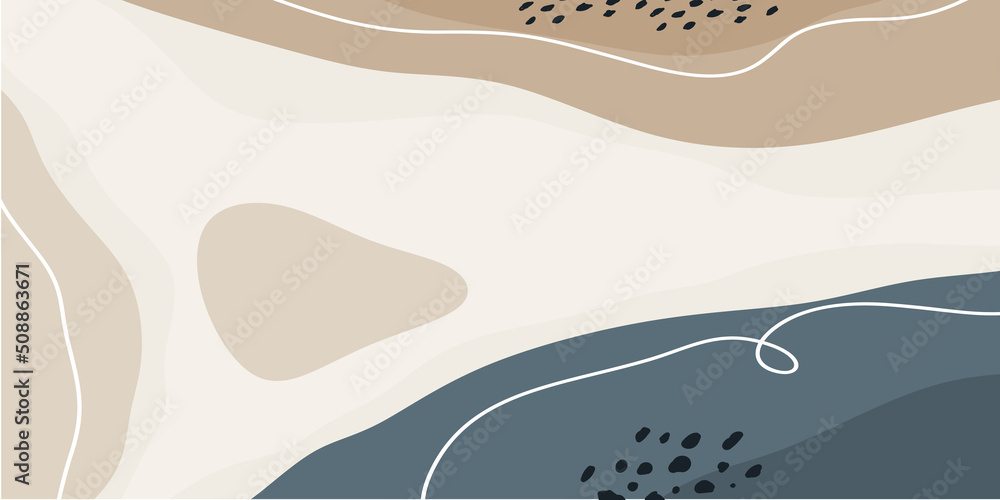 Wall mural abstract creative backgrounds in minimal trendy style with copy space for text.