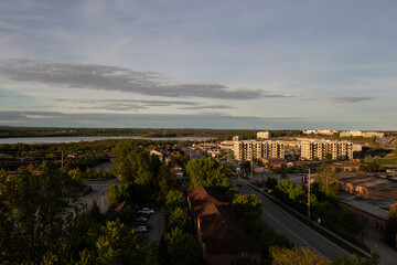 Barrie at sunset houses and views of lake Simco in the summertime
