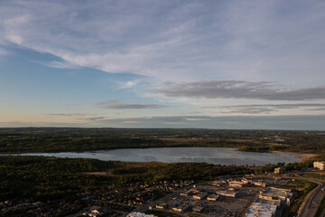 Barrie at sunset houses and views of lake Simco in the summertime