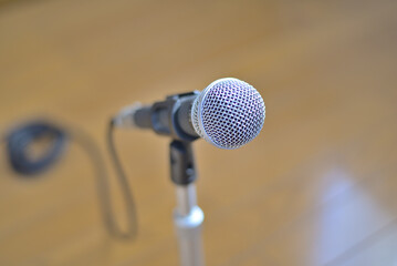 a microphone on the stage