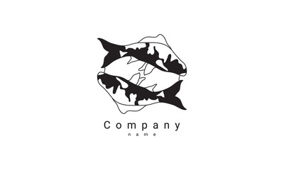 koi fish logo template