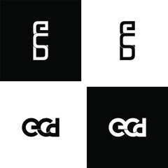 ecd letter original monogram logo design set