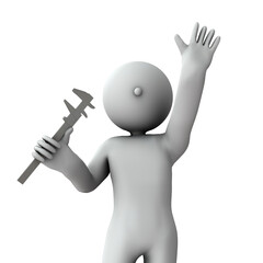 ノギスを手にするエンジニア。頼もしい設計士。