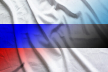 Russia and Estonia official flag transborder contract EST RUS