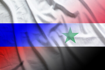 Russia and Syria state flag transborder negotiation SYR RUS