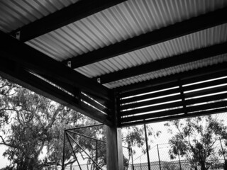 Black and white building