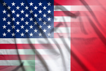 Obraz premium USA and Italy government flag transborder relations ITA USA