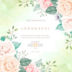 Save the date flower roses  watercolor 