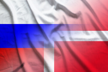 Russia and Denmark official flag international relations DNK RUS