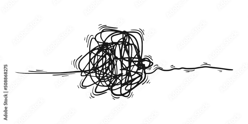 Poster hand drawn scribble sketch circle object. tangled grungy round scribble. isolated on white backgroun