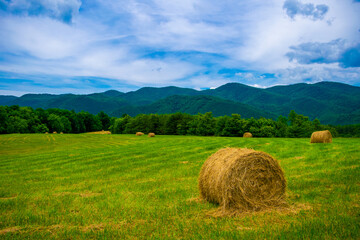 Hay Bale on the Mountainside in Western North Carolina © Chris
