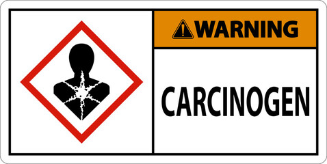 Obraz premium Warning Carcinogen GHS Sign On White Background