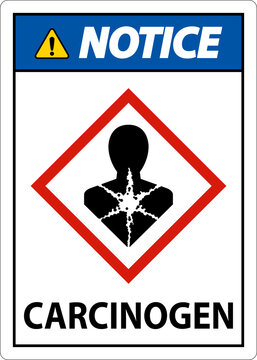 Notice Carcinogen GHS Sign On White Background