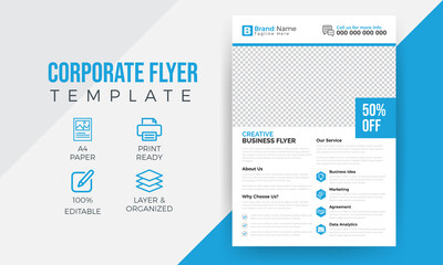Fototapeta na wymiar Corporate business flyer template design set, vector template design or business poster template design
