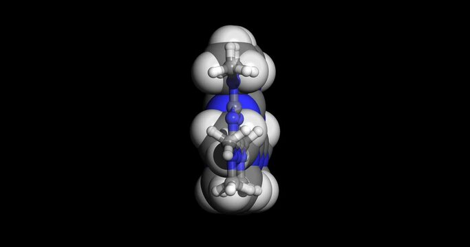 Altretamine, anticancer drug, 3D molecule, spinning 4K